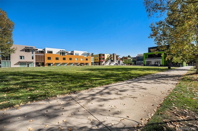 view of community with a lawn