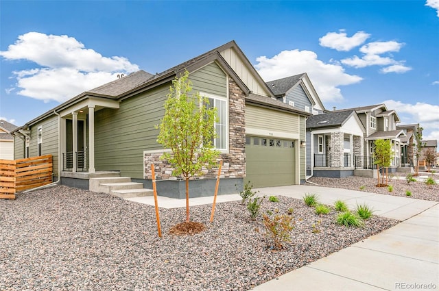 craftsman-style house with a garage