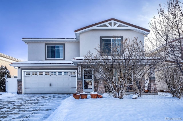 view of property with a garage