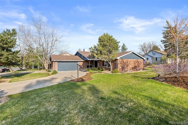 10801 W 29th Ave, Lakewood, CO 80215 - single story home featuring an attached garage, driveway, a front lawn, and brick siding
