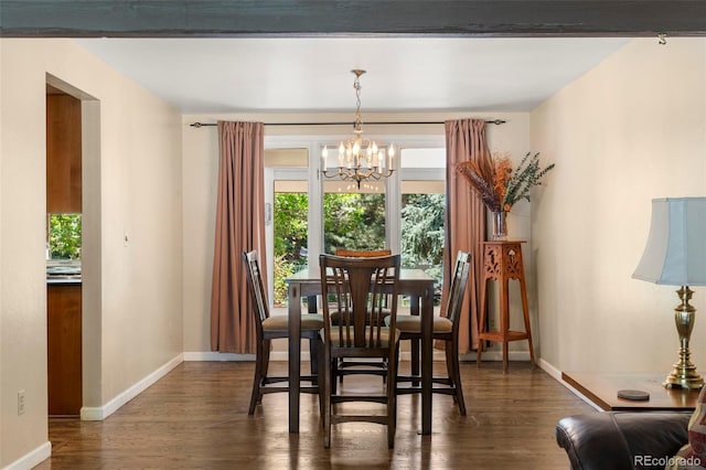 4810 W 102nd Pl, Westminster, CO 80031 - dining room with a chandelier and dark wood finished floors