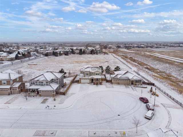 view of snowy aerial view