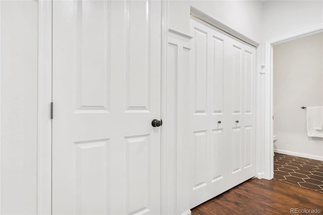 interior space featuring dark hardwood / wood-style floors