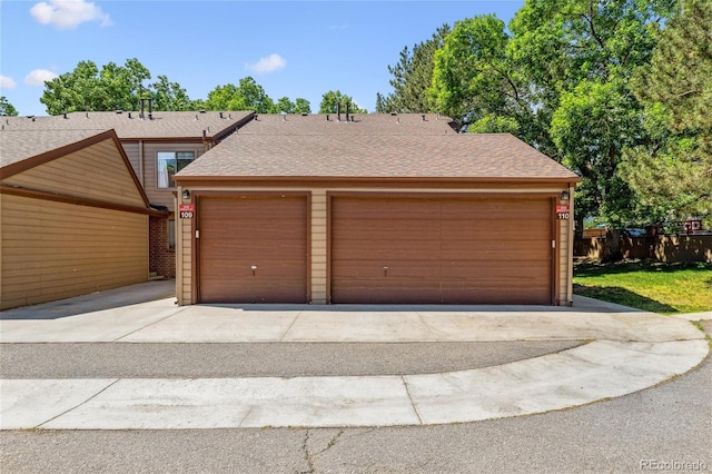 view of garage