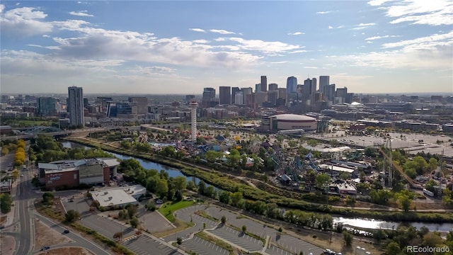 property's view of city featuring a water view