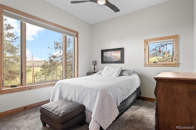25350 Ridge Way, Golden, CO 80401 - carpeted bedroom with baseboards and a ceiling fan