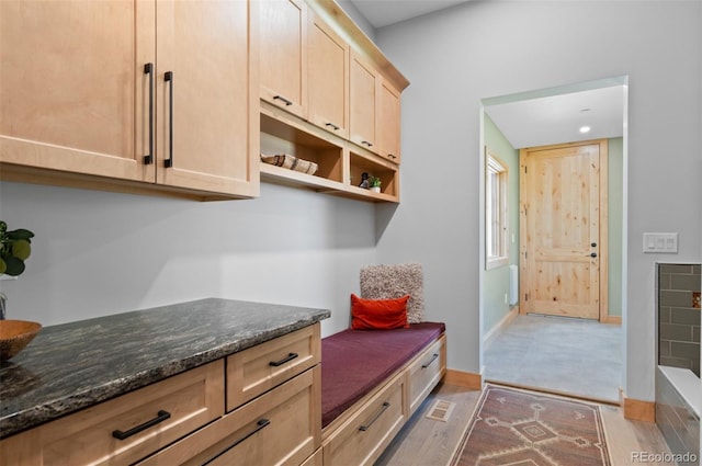 25350 Ridge Way, Golden, CO 80401 - mudroom featuring baseboards and light wood-style floors