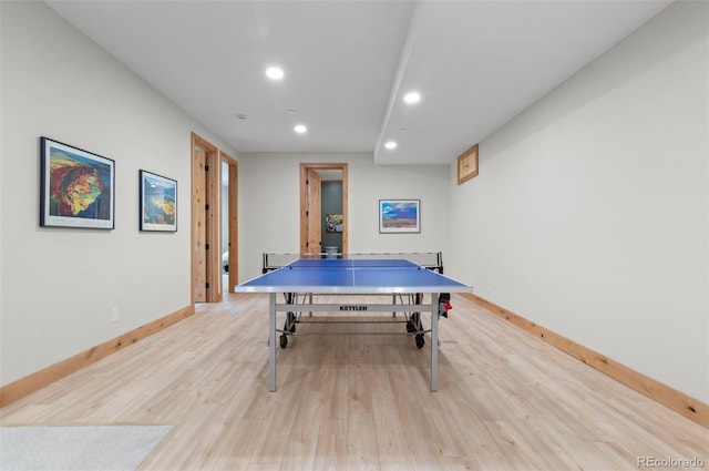 25350 Ridge Way, Golden, CO 80401 - playroom with recessed lighting, baseboards, and light wood-type flooring