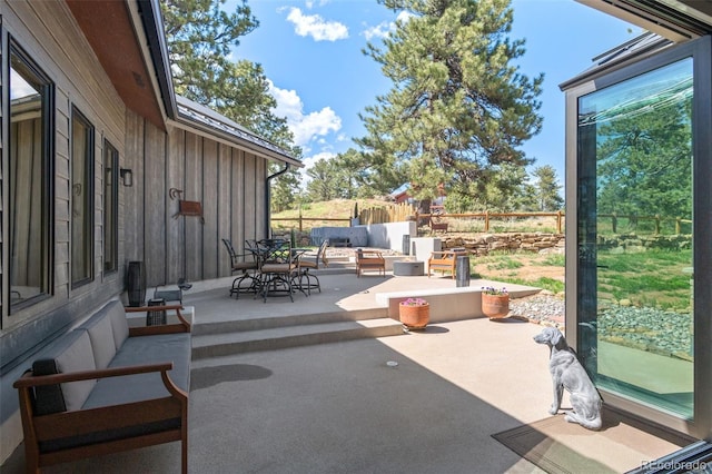 25350 Ridge Way, Golden, CO 80401 - view of patio featuring an outdoor hangout area