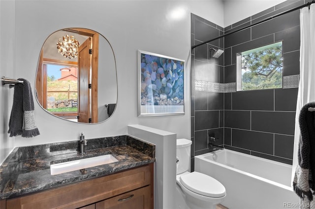 25350 Ridge Way, Golden, CO 80401 - full bath featuring vanity, shower / bath combo, and a chandelier