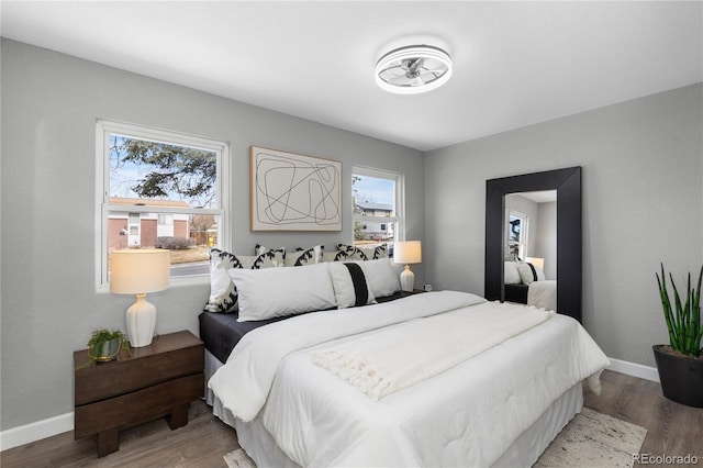 bedroom featuring hardwood / wood-style flooring