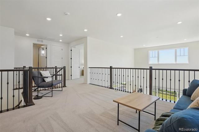 2515 Clayton Cir, Superior, CO 80027 - sitting room featuring an upstairs landing, recessed lighting, and carpet