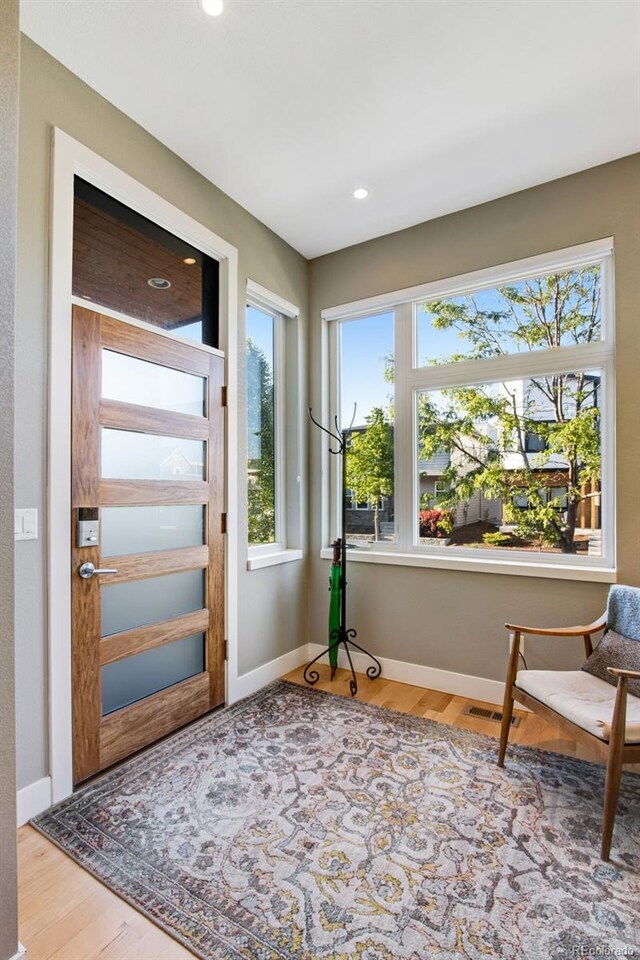 357 Pascal St, Fort Collins, CO 80524 - entrance foyer with wood finished floors, recessed lighting, and baseboards