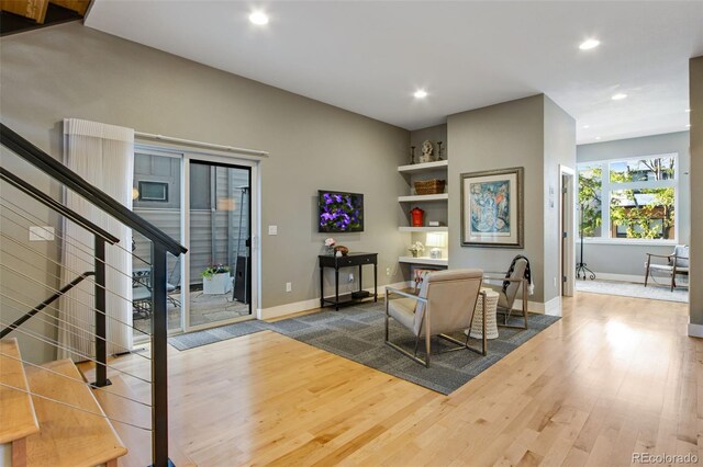 357 Pascal St, Fort Collins, CO 80524 - dining area with wood finished floors, recessed lighting, baseboards, and stairway