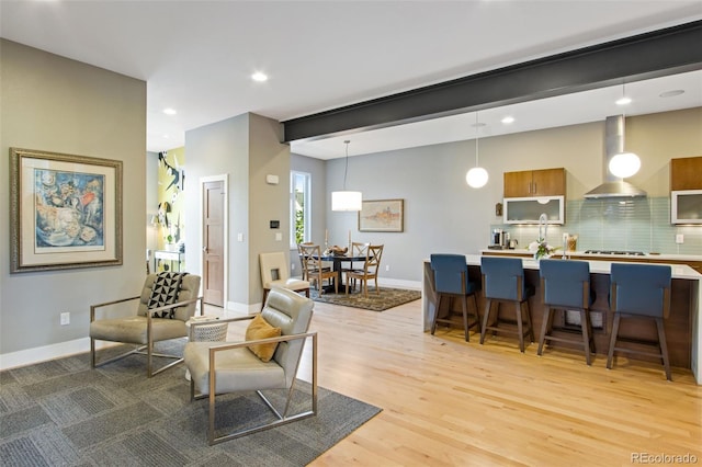 357 Pascal St, Fort Collins, CO 80524 - living room with light wood-type flooring, recessed lighting, and baseboards