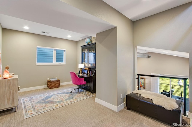 357 Pascal St, Fort Collins, CO 80524 - home office with carpet flooring, baseboards, and recessed lighting