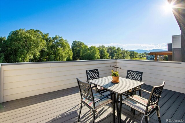357 Pascal St, Fort Collins, CO 80524 - wooden terrace with outdoor dining area