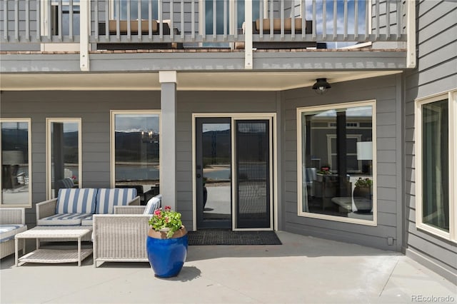 369 County Road 4051, Granby, CO 80446 - entrance to property with a balcony, a patio area, and an outdoor hangout area