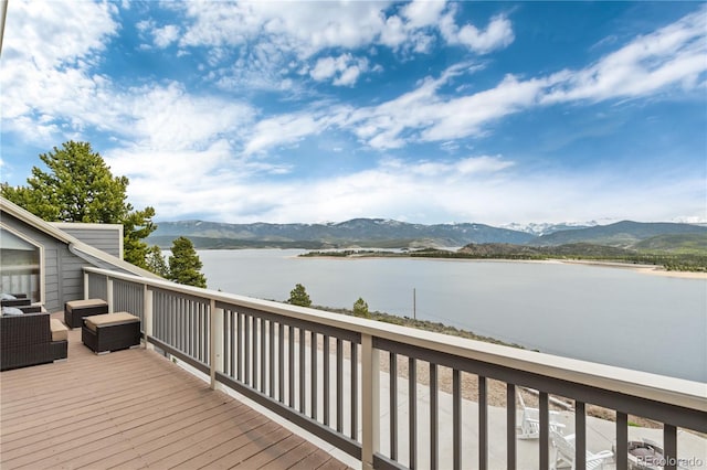 369 County Road 4051, Granby, CO 80446 - deck featuring a water and mountain view and an outdoor living space
