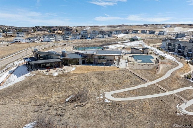 aerial view featuring a residential view