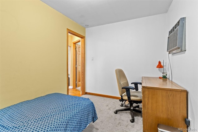1732 Lansing St, Aurora, CO 80010 - carpeted bedroom featuring a wall unit AC and an office area
