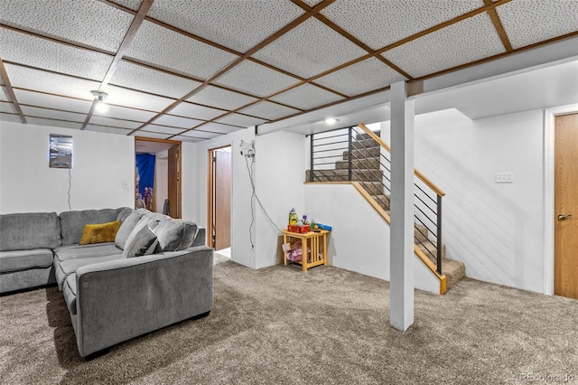 1732 Lansing St, Aurora, CO 80010 - living area featuring stairway and carpet floors