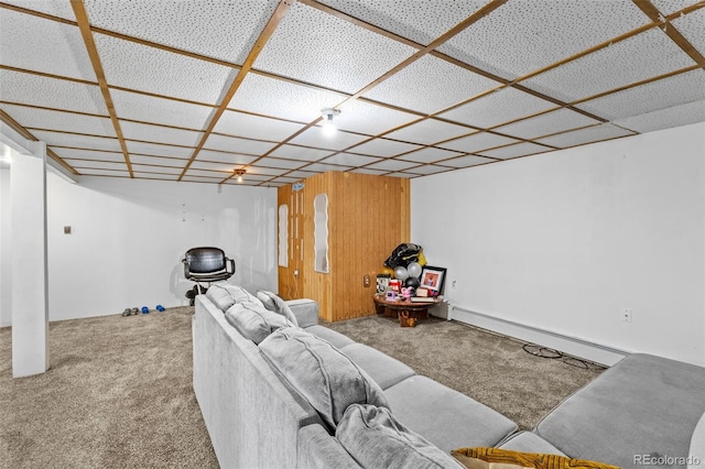 1732 Lansing St, Aurora, CO 80010 - carpeted living area featuring a baseboard radiator