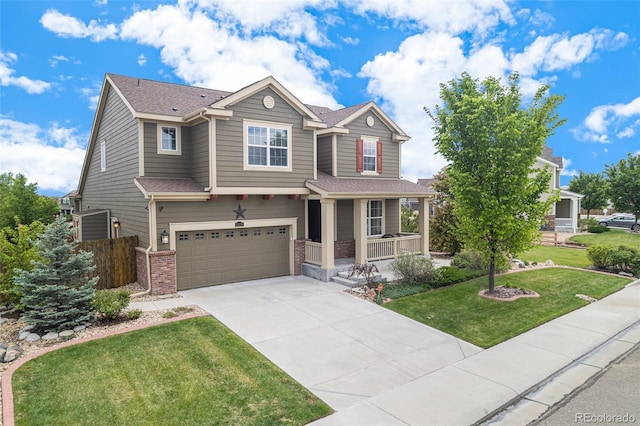 13326 Olive Way, Thornton, CO 80602 - view of front of property featuring covered porch, concrete driveway, a garage, and a shingled roof