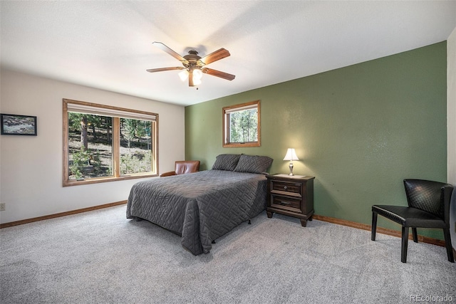 44 Conestoga Ct, Bailey, CO 80421 - bedroom featuring carpet, baseboards, and ceiling fan