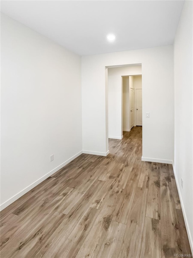 empty room featuring light wood-type flooring