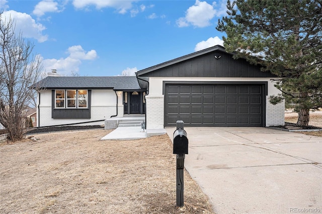 ranch-style home with a garage