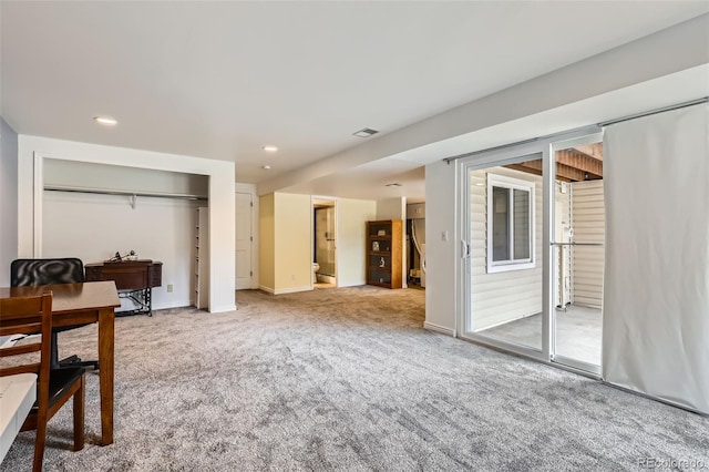 461 S Kalispell Way Unit D, Aurora, CO 80017 - interior space with carpet flooring, recessed lighting, and access to exterior