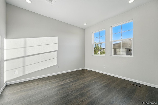 9374 Quartz St, Arvada, CO 80007 - empty room with baseboards, dark wood finished floors, and recessed lighting
