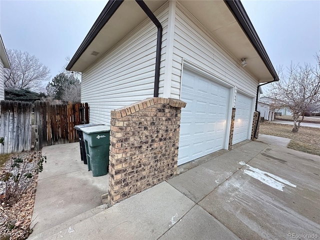 view of garage