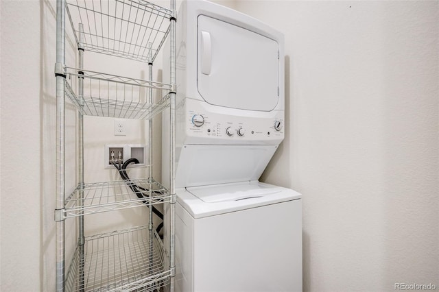 10387 Harrisburg St, Parker, CO 80134 - laundry room with estacked washer and dryer