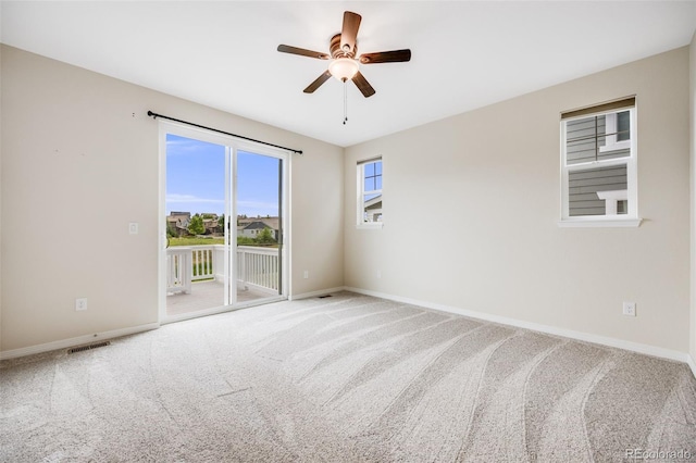 10387 Harrisburg St, Parker, CO 80134 - empty room featuring ceiling fan and carpet floors