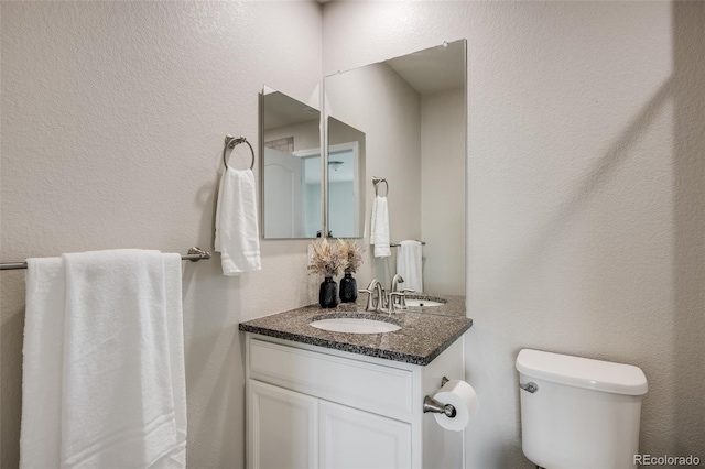 10387 Harrisburg St, Parker, CO 80134 - half bathroom featuring vanity and a textured wall