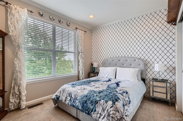 23503 E Minnow Dr, Aurora, CO 80016 - bedroom with carpet flooring, ornamental molding, and recessed lighting