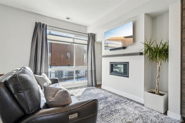 living room with wood-type flooring