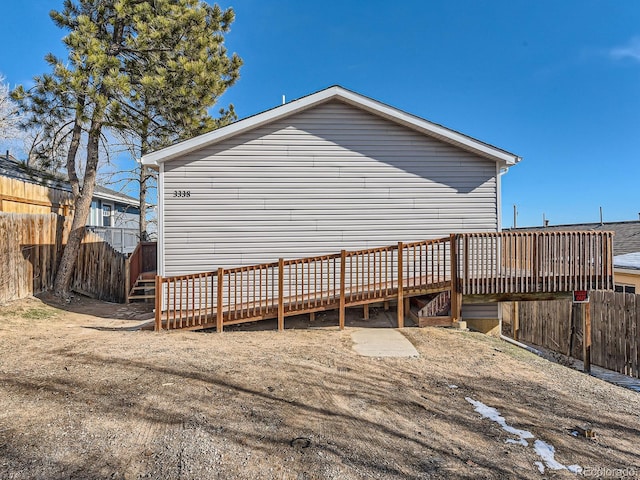 exterior space featuring a deck