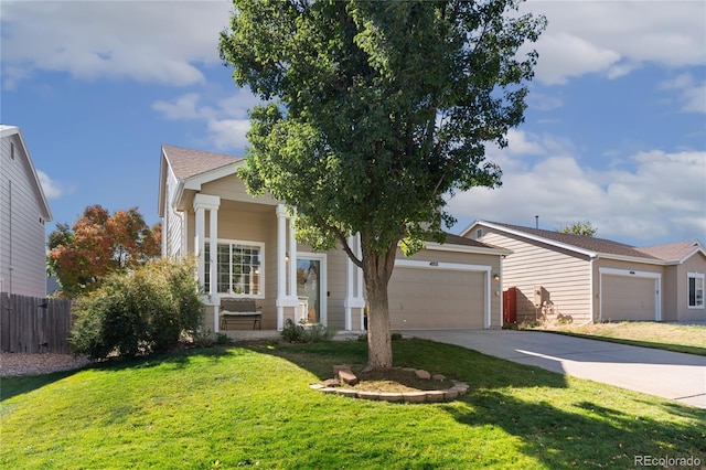 view of front of home with a front lawn