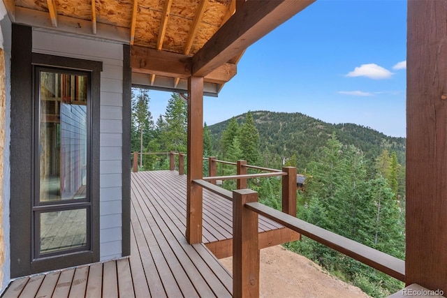 balcony with a mountain view