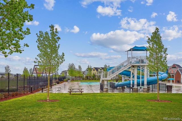 communal playground featuring a community pool