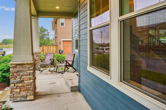 view of patio with a porch