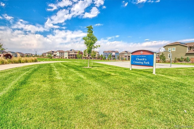 view of home's community with a lawn and a residential view