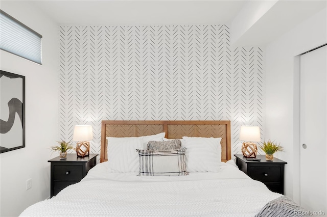 1238 Quitman St Unit 2, Denver, CO 80204 - bedroom featuring an accent wall and wallpapered walls