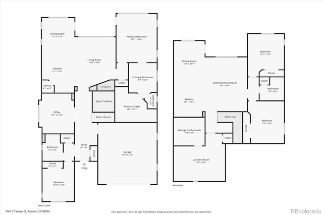 7367 S Tempe Ct, Aurora, CO 80016 - view of floor plan / room layout