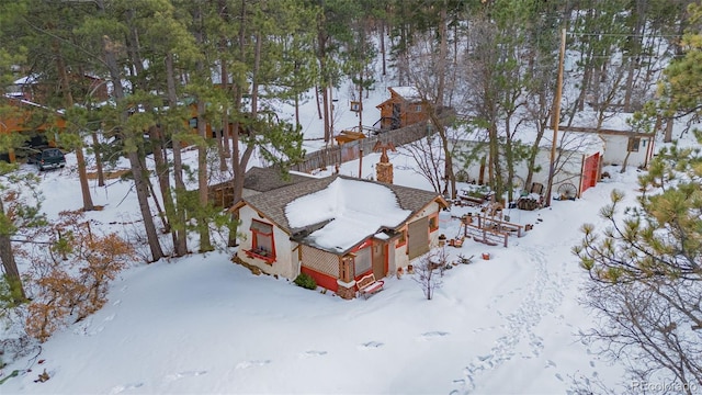 view of snowy aerial view