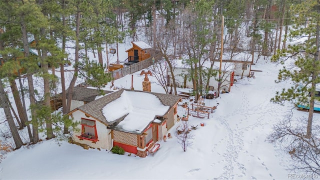 view of snowy aerial view