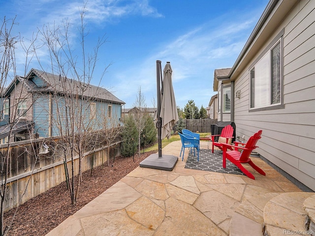 view of patio with a fenced backyard